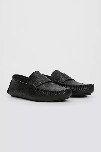 Mocassins en cuir véritable Floter noir pour hommes
