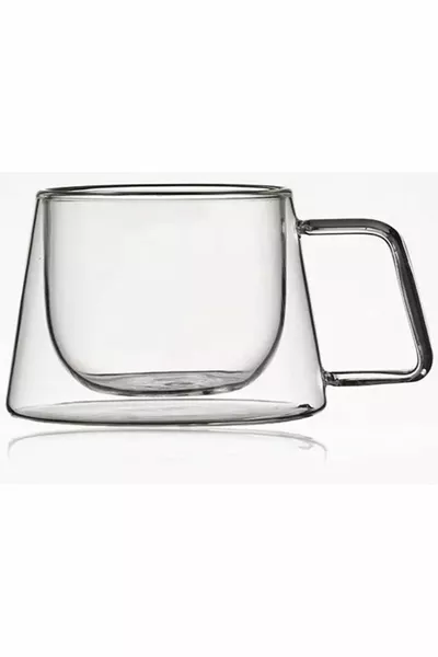 Double Glazed Double Wall Glass Mug ml Home Office Cup Double Layer Heat Insulated Cup Cup With Handle