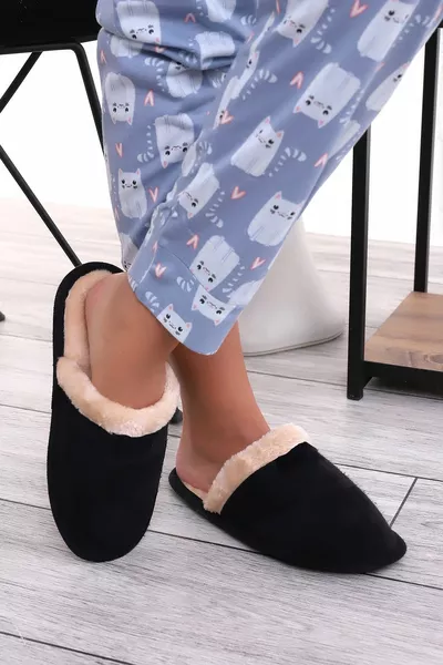 UC  للجنسين الشتاء داخلي النعال الفراء الصوف الشتاء النعال