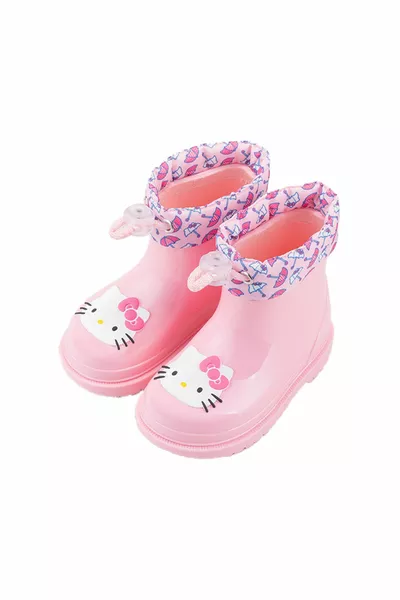 بيمبي مرحبا كيتي الوردي فتاة المطر الأحذية؟