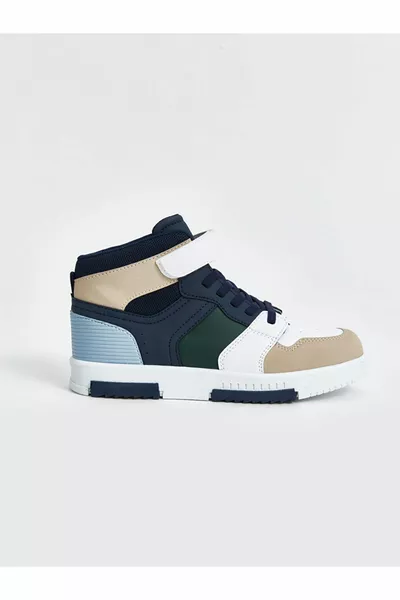 Sneakers da ragazzo alla caviglia a blocchi di colore