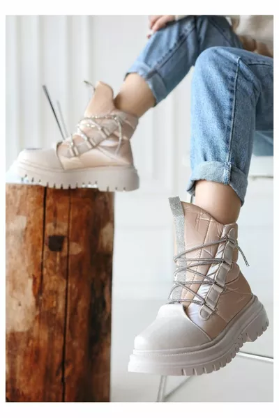 Dames Snowboots Beige Kleur