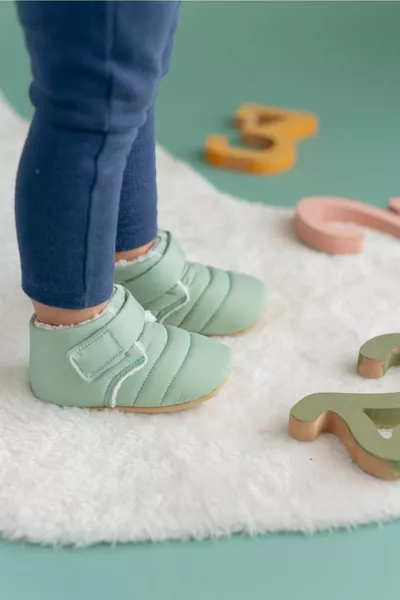 شباشب الأم من فرو قماش المظلة و Baby Panduf (تباع النعال و Panduf بشكل منفصل.)-