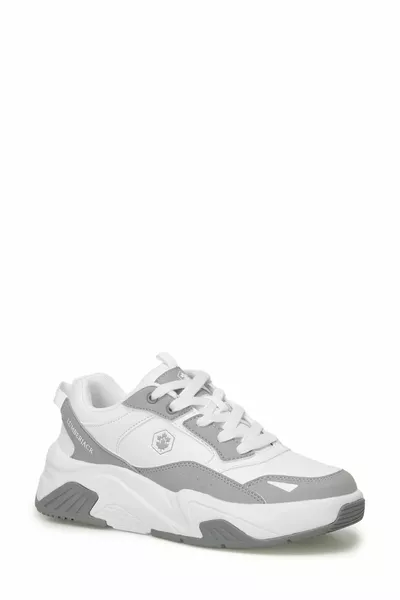 حذاء سنيكرز متوسط النعل  عزيزي أبيض-رمادي