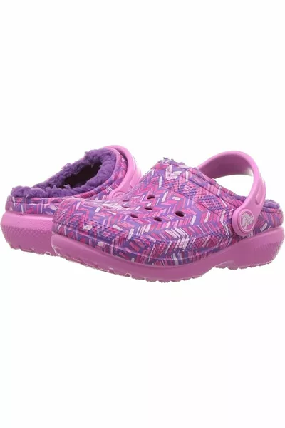 Classique doublé graphique sabot k unisexe enfants pantoufles rose fête rose/améthyste 6NM taille 