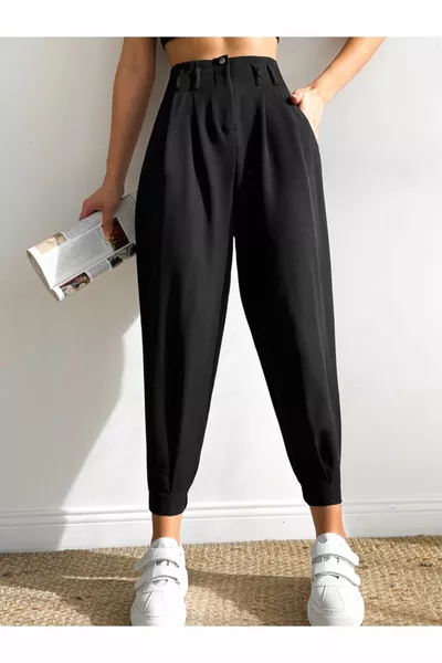 المرأة السراويل السوداء الجزرة قطع