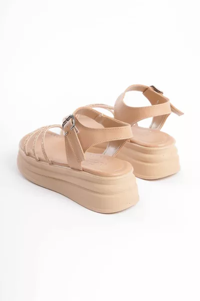 IRINA Dicke Schnalle Stein Streifen Orthopädische Sohle Damen Sandalen TT Skin