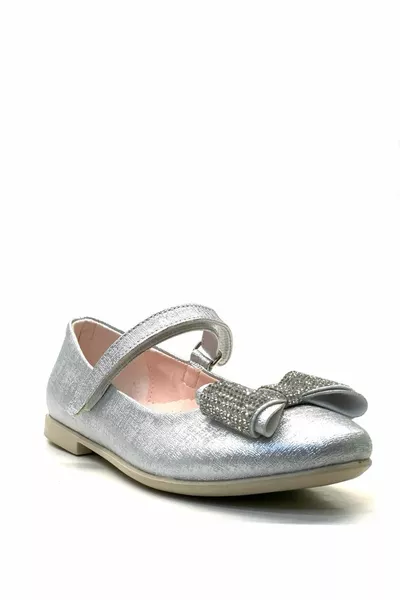 . Orthopedische meisjes zilveren stenen ballerina's