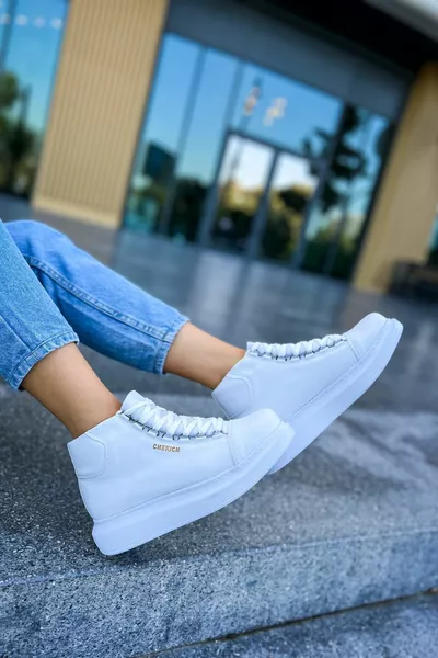  CBT Ромски дамски ботуши БЕЛИ