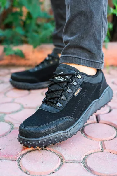 الرجال من جلد الغزال الأسود DK العظام عارضة للماء حذاء رياضي 