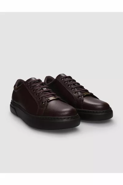 ٪ جلد طبيعي بني الدانتيل متابعة أحذية رياضية للرجال