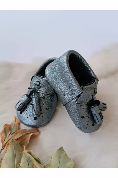 أكسل ميتاليك رمادي جلد طبيعي للأطفال المتسكعون