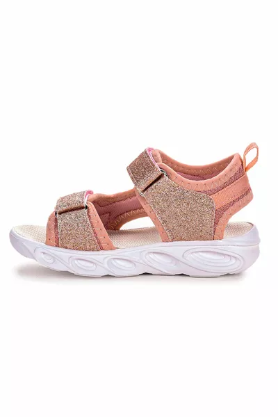  بريق مضاءة عارضة الفتيات الفيلكرو الصنادل أحذية