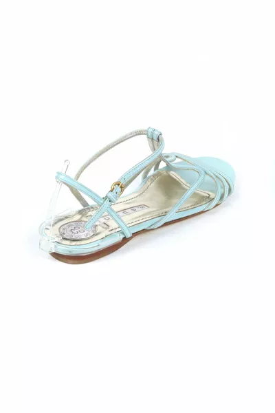 Blaue Ledersandalen für Damen