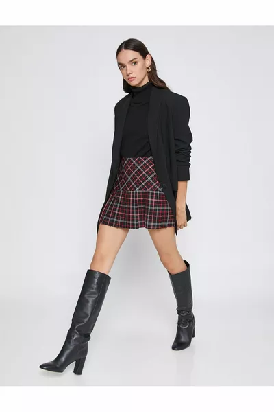 Plaid Pleated Mini Skirt