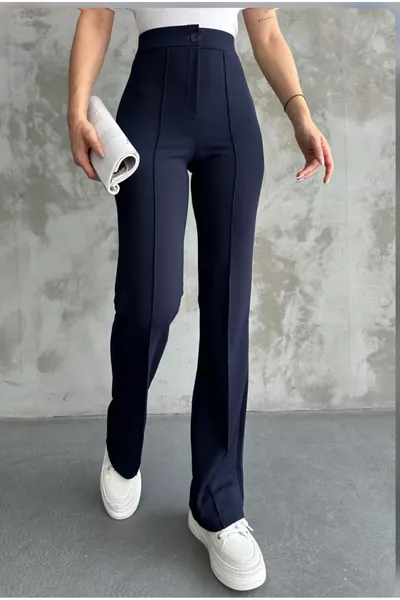 WOMEN Front Seam Detail Wide-Leg Palazzo Pants