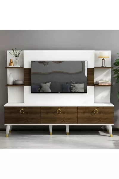 Opus TV Unit Walnut White