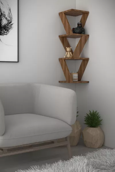 BR Декоративен ъглов рафт за стена