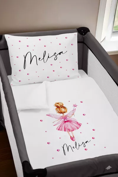 Parure Letto Per Culla  Personalizzata con Nome Fatina