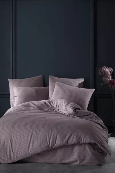 Памучен сатен комплект двойно спално бельо с ластичен чаршаф