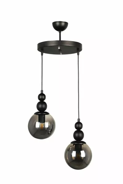 Infinite 2-Light Chandelier Black Smoke Glass