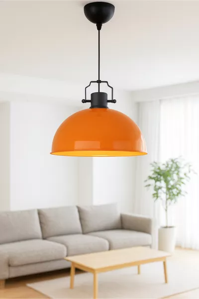 Suspension métallique rétro orange Swiss pour café, restaurant, cuisine, hall 