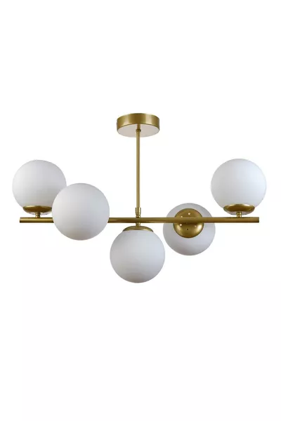 رومَا صالون تصميم حديث، غرفة طعام، مطبخ، لون أبيض قديم، ثريا ٥ قطع بزجاج