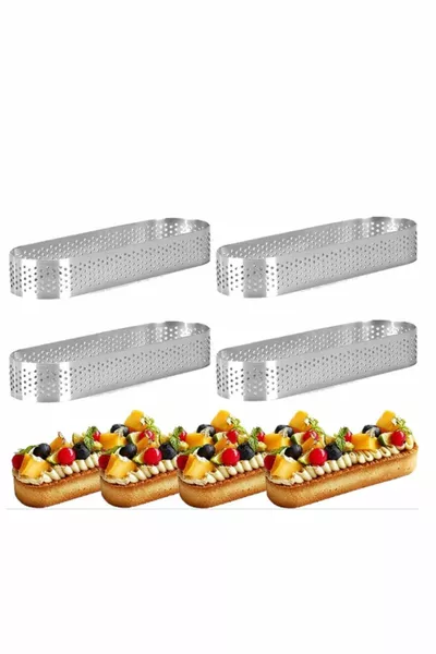 Тавичка за тарт с решетки с отделения Narkalıp, комплект от 4 броя, размер см, дълбочина 2см