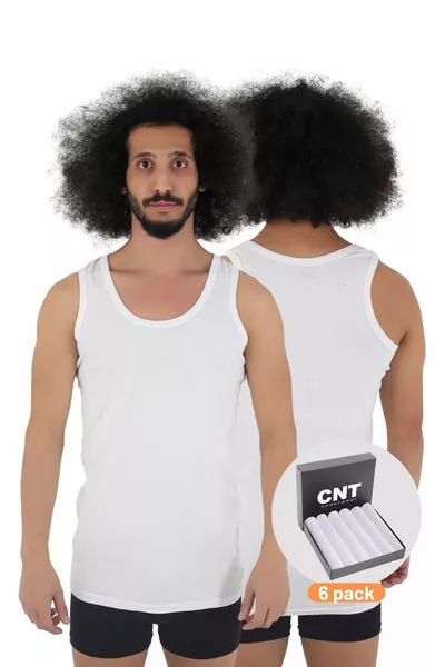 Canottiera da uomo in cotone Basic Pacco Premium da 6