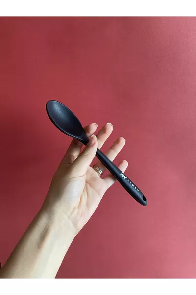 Cucchiaio corto profondo in silicone resistente al calore, antiaderente e ignifugo con punta rigida,  cm