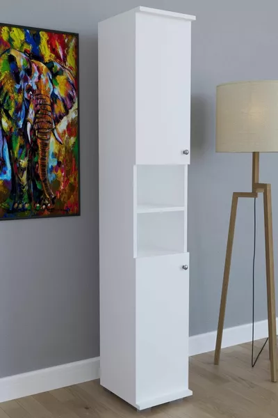 Efes 8 Planken 2 Deuren Multifunctionele Kledingkast Wit