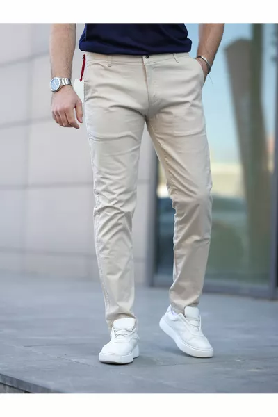 Slim Fit Chino Keten Pantolon