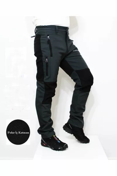 Мужские серые черные зимние брюки софтшелл