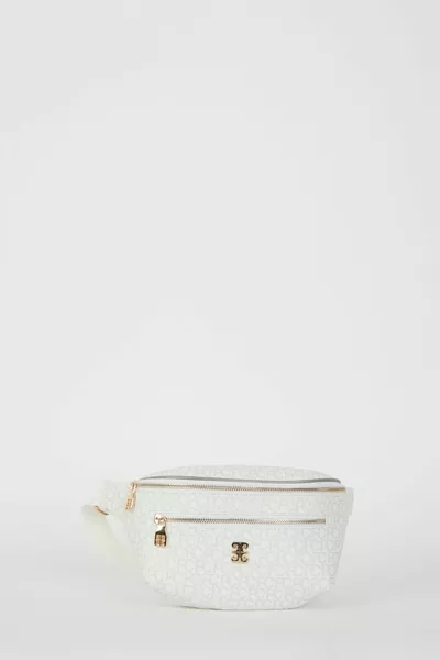 Marsupio da donna bianco con alfabeto piccolo 