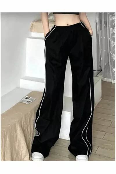 k Black Knitted Pants Tracksuit