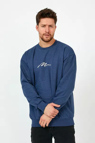 Indigo Oversize Herren Sweat E-Man