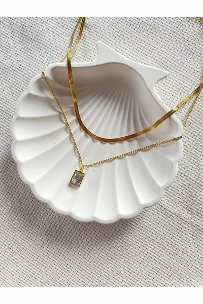 Collier double pierre en acier