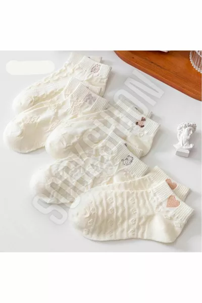 Damen Reverse Knit gemusterte Booty Socken 5 Stück - Stilvolles und komfortables Sonderdesign