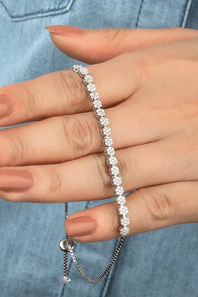  стерлингово сребро диамантена дизайнерска гривна за повдигане