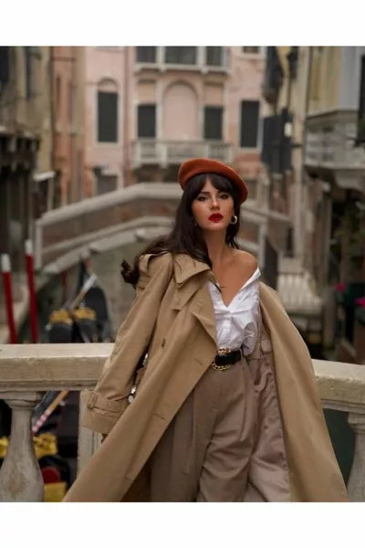 رسام فرنسي صوف أسترالي شعر بلاط قبعة صغيرة