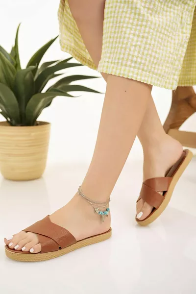 Pantofole da donna abbronzate Pantofole da dote per ospiti casual da spiaggia