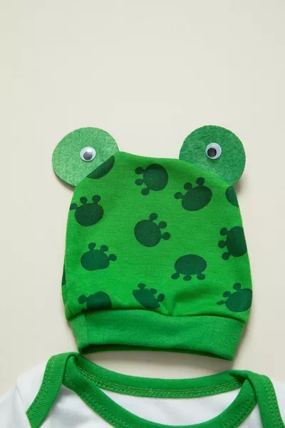 унисекс детский зеленый лягушачий комбинезон набор 3 шт