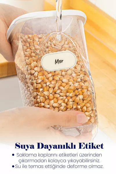 Foly Labeled Square Food Storage Container Set of  6x (0. LITER, 1.2 LITER, 1. LITER)