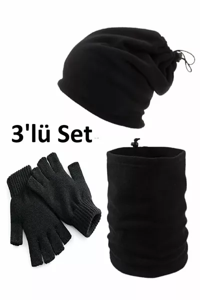 مجموعة من 3 الباردة والدليل الحراري الصوف الرقبة هدفين قبعة صغيرة وقفازات انقطاع متماسكة