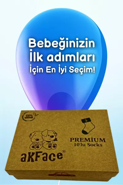  Colorful Carded Cotton Organic Newborn Baby Boy Socks Box 0-6 Months