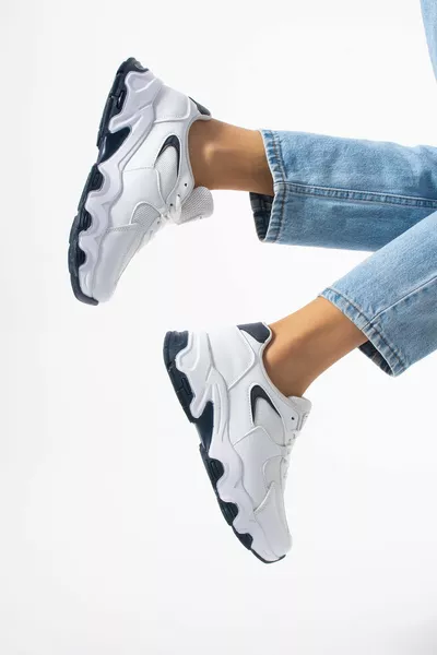 Wit-marineblauwe orthopedische sneakers voor dames