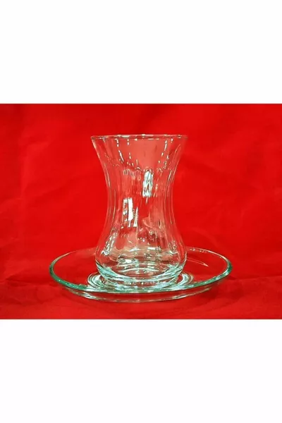 طقم شاي ديليك  - ( 6 أكواب شاي + 6 أطباق شاي )