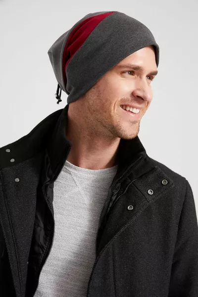 Мужская молодая Новый сезон Красный Серый Серый Кусочек Веревка Детализированная Шапка Шапка Бини -Спортивная, Удобная, Хлопковая Термо