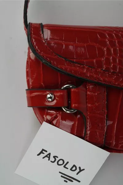 حقيبة كروس بإبزيم أحمر نسائي