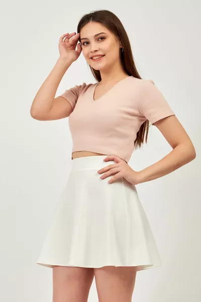 Witte Mini Flared Rok voor dames